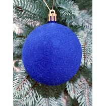 Новогодний шар "Бархат" Ø80мм синий, цена за набор 4шт